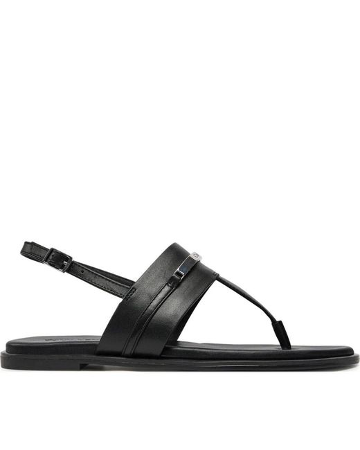 Calvin Klein Black Flat Sandals