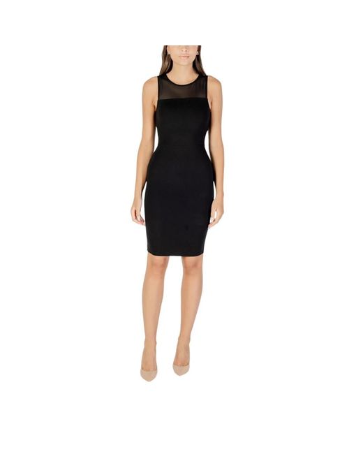 ARMANI EXCHANGE Zwarte Gebreide Jurk Mouwloos Ronde Hals in het Black