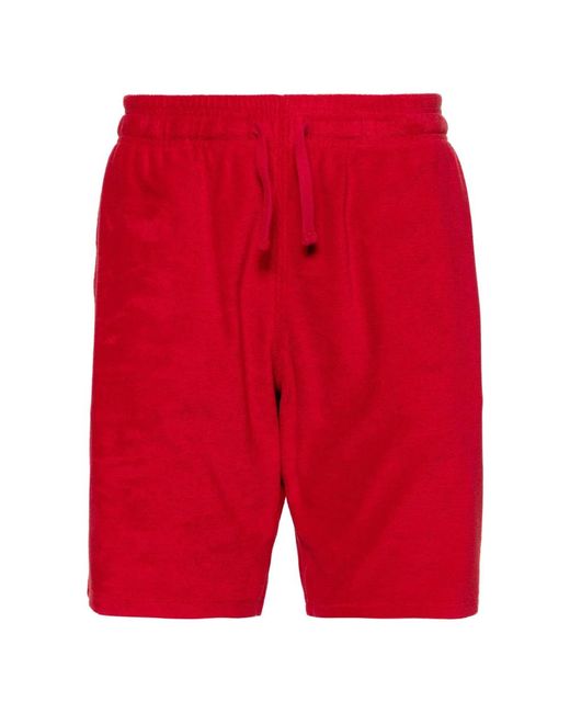 Vilebrequin Red Logo-Patch Towelling Shorts for men