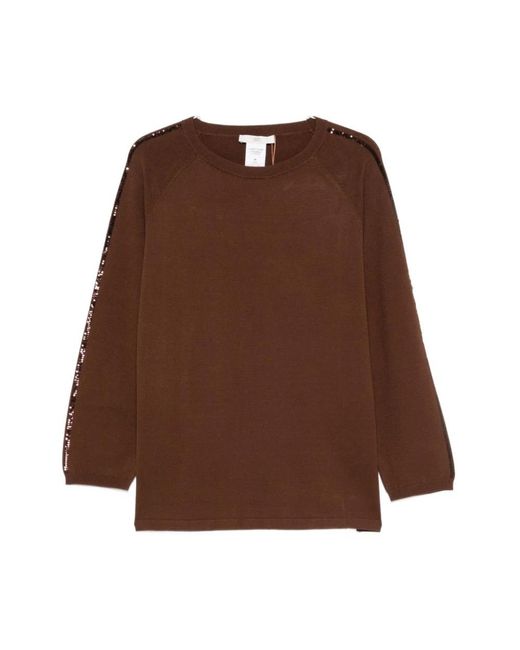 Marina Rinaldi Brown Round-Neck Knitwear