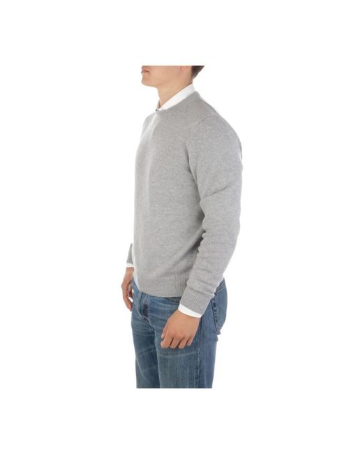 Malo Gray Round-Neck Knitwear for men