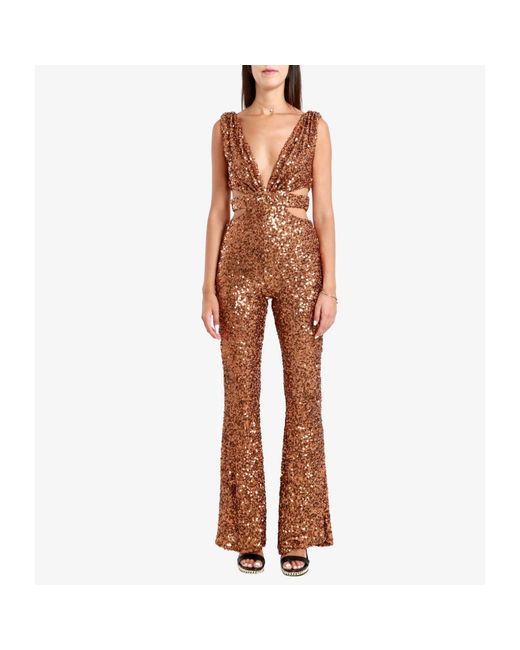 Aniye By Jumpsuits & Playsuits ,Bruin ,Pailletten Jumpsuit in het Brown