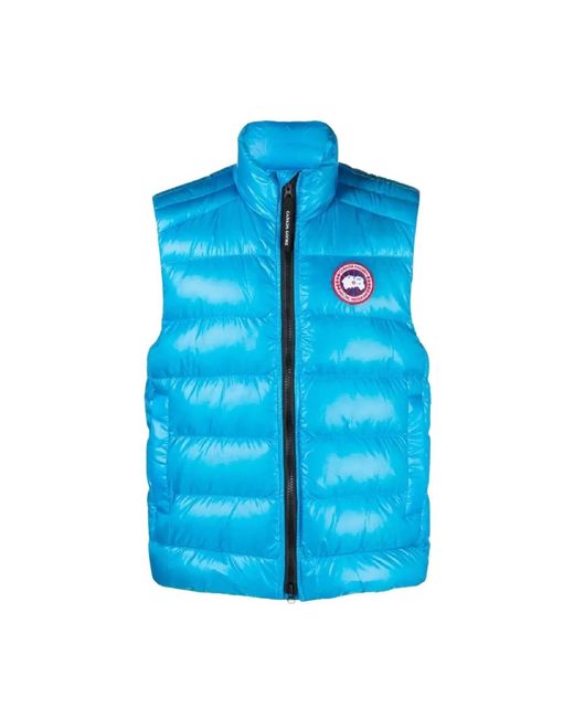 Canada Goose Jassen ,Blauw ,Leer Blauwe Puffer Vest Crofton in het Blue voor heren