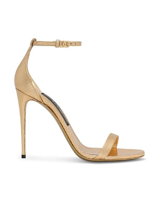 Dolce & Gabbana Metallic High Heel Sandals