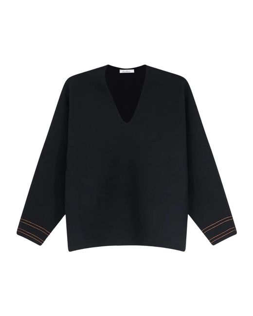 Max Mara Blue V-Neck Knitwear