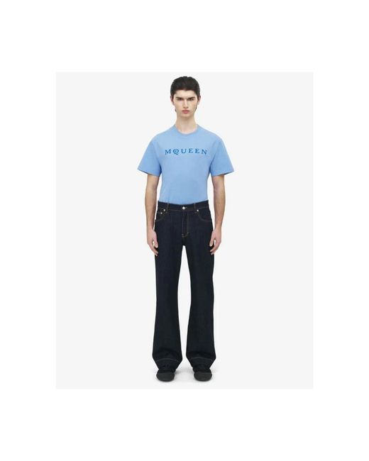 McQueen Blue Wide Jeans for men