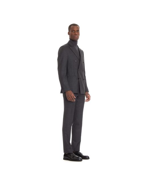 Lardini Kostuums ,Grijs ,Wol Double-Breasted Suit Set in het Black voor heren