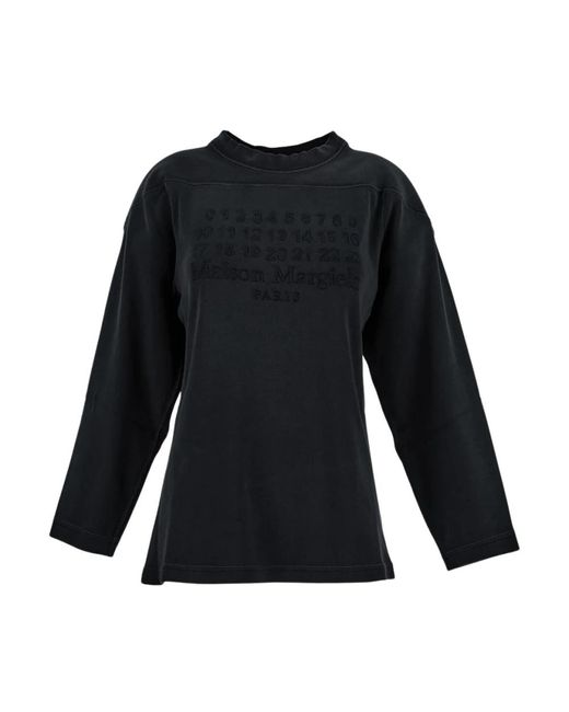 Maison Margiela Black Baumwoll-sweatshirt stil