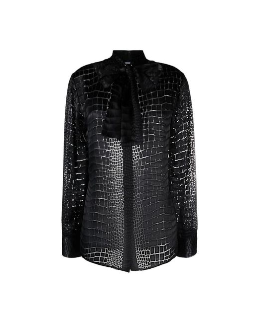 Camisa negra de mezcla de seda de Versace de color Negro | Lyst