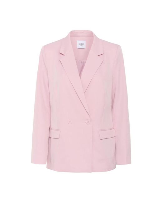 Saint Tropez Jassen ,Roze ,Polyester Roze Nectar Blazer Met Klassieke Kraag in het Pink
