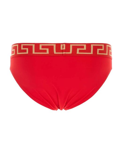 Versace Badmode ,Rood ,Nylon Rode Stretch Nylon Zwembroek in het Red voor heren