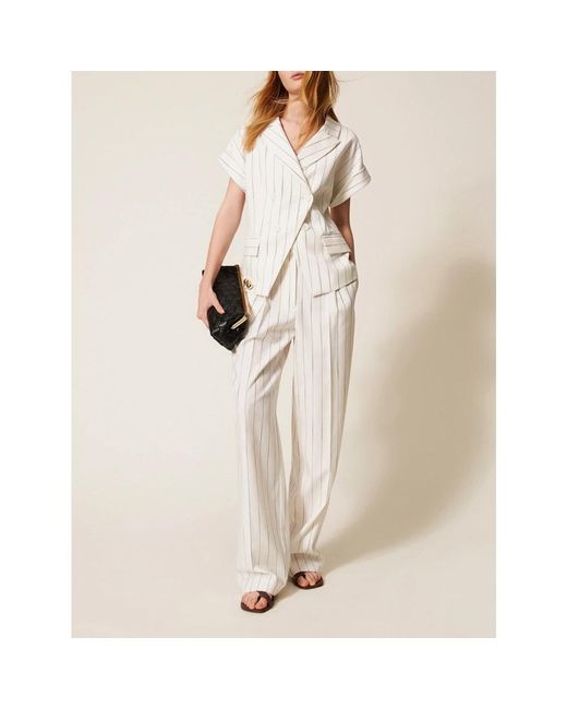 Actitude White Wide Trousers