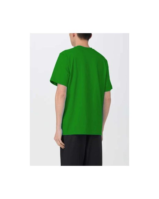 MSGM Tops ,Groen ,Katoen Groene Katoenen T-Shirt Voor Mannen in het Green voor heren
