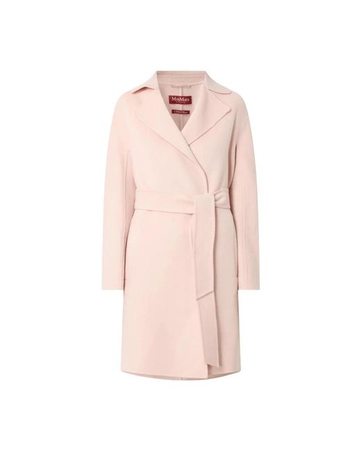 Max Mara Pink Wickelmantel Mit Gürtel