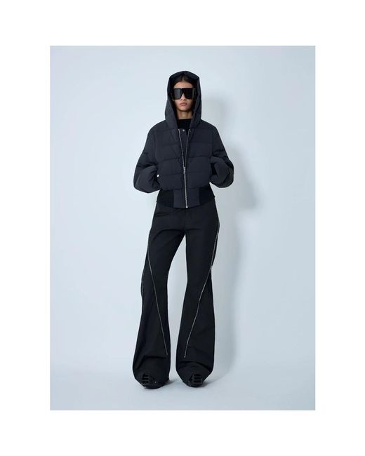 Rick Owens Jassen ,Zwart ,Wol Hooded Down Jacket in het Blue