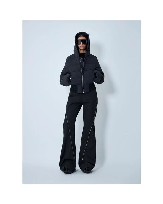 Rick Owens Jassen ,Zwart ,Wol Hooded Down Jacket in het Blue