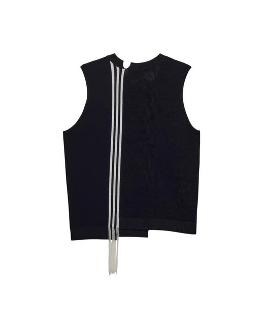 Y-3 Blue Sleeveless Knitwear for men