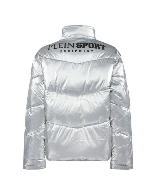 Philipp Plein Fitness ,Grijs ,Nylon Nylon Crease Puffer Jacket in het Gray voor heren