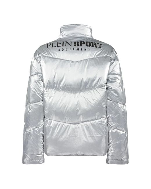 Philipp Plein Fitness ,Grijs ,Nylon Nylon Crease Puffer Jacket in het Gray voor heren