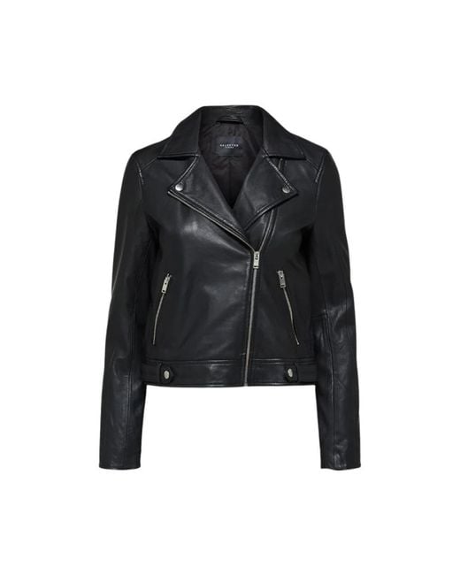 SELECTED Black Leather Jackets