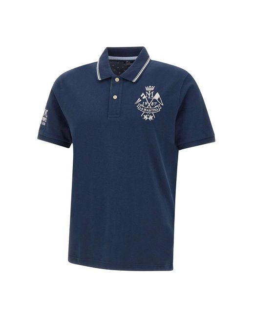 La Martina Blue Polo Shirts for men