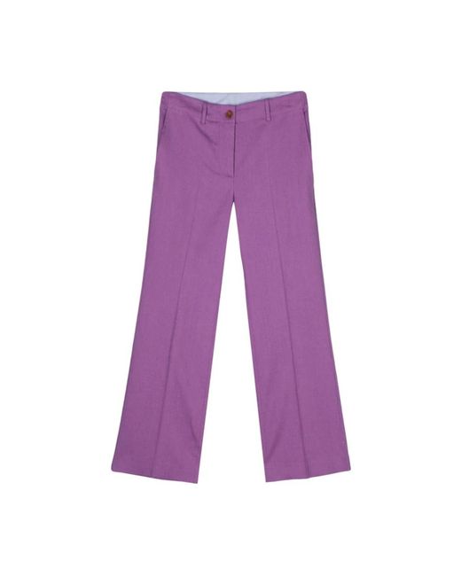 Pantalones cropped stretch orchid Alysi de color Purple