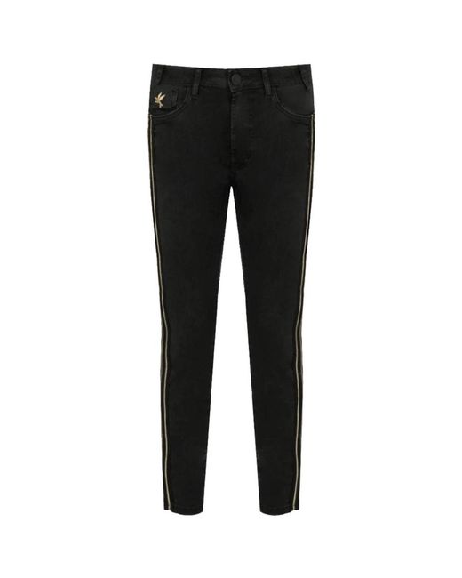 Jeans skinny neri con dettagli in oro di One Teaspoon in Black