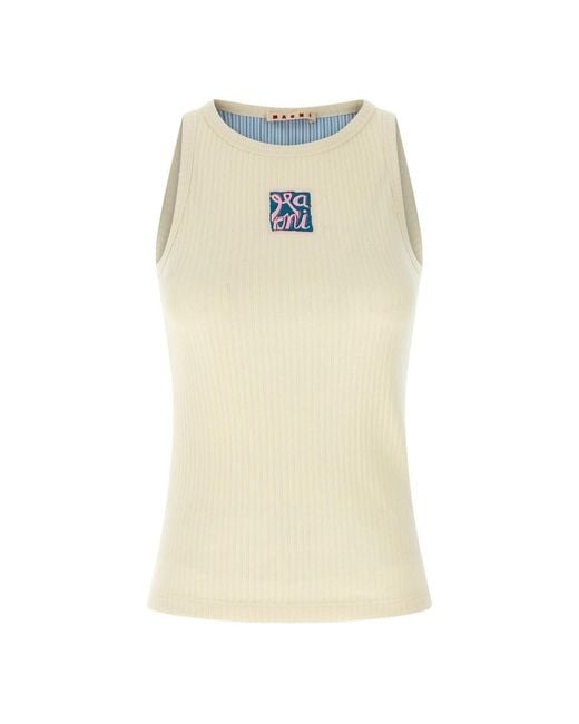 Marni Natural Sleeveless Tops