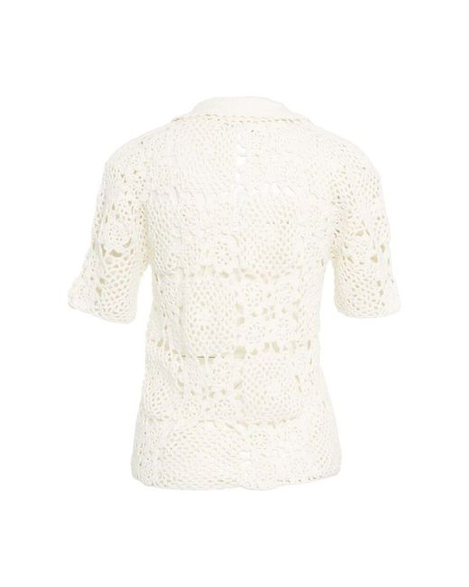 Liu Jo White V-Neck Knitwear