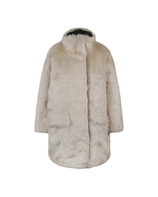 Stand Studio Gray Faux Fur & Shearling Jackets