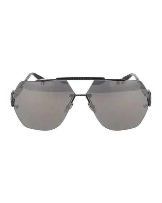 Gafas de sol elegantes spp 111 Philipp Plein de color Gray