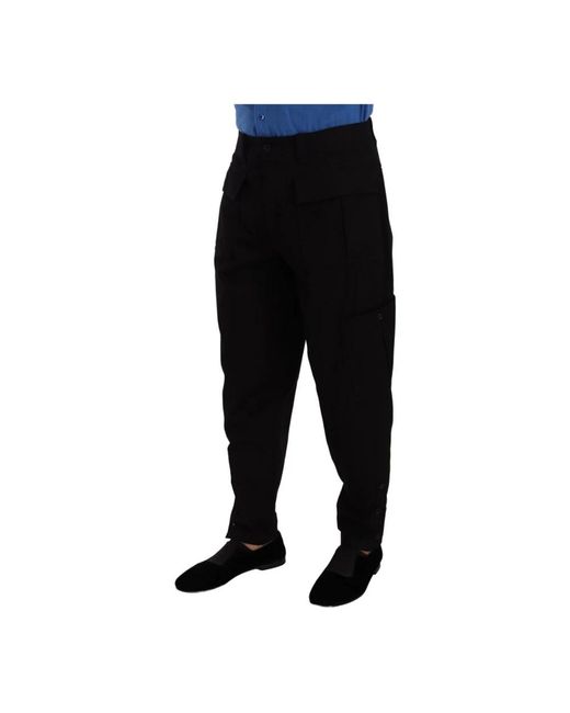 Dolce & Gabbana Black Slim-Fit Trousers for men