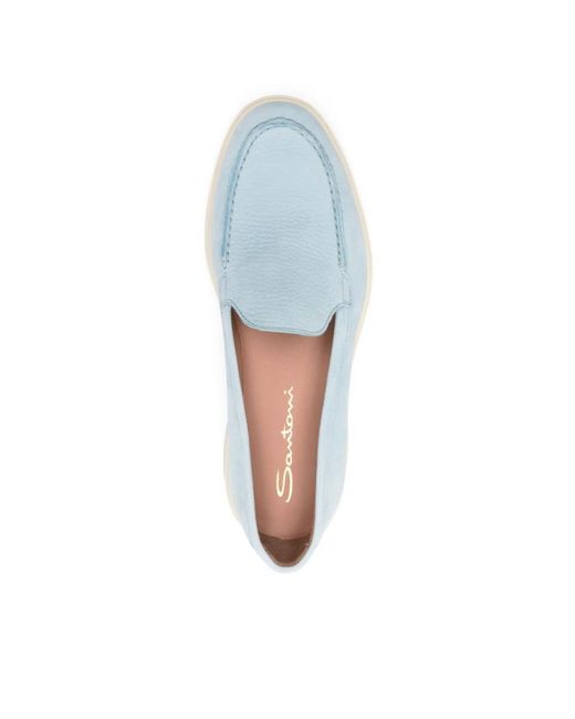 Santoni White Loafers