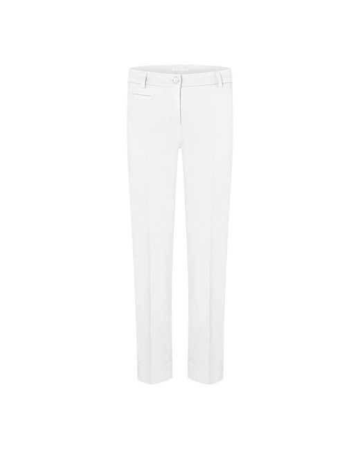 Cambio White Slim-Fit Trousers