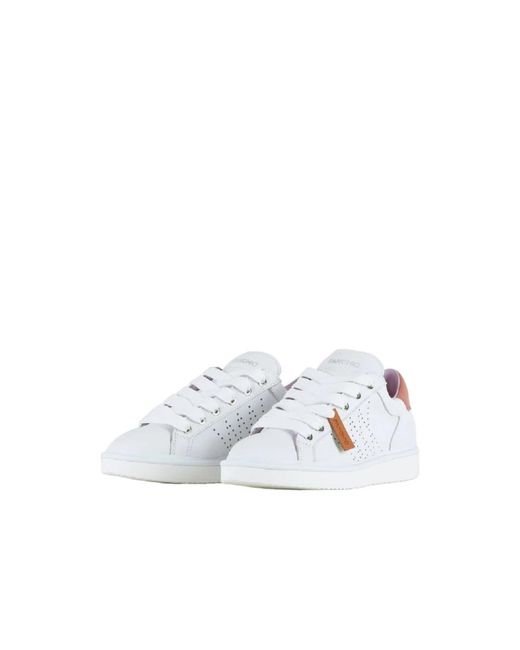 Pànchic Schoenen ,Wit ,Leer Lace-Up Sneakers Coral Spoiler in het White