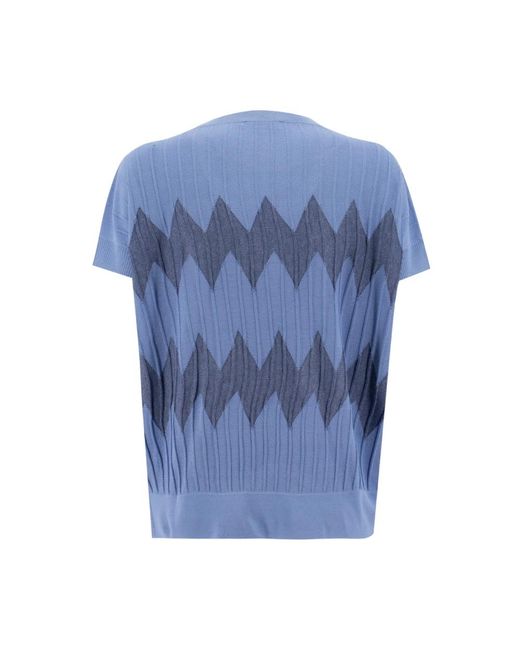 Le Tricot Perugia Blue Round-neck knitwear