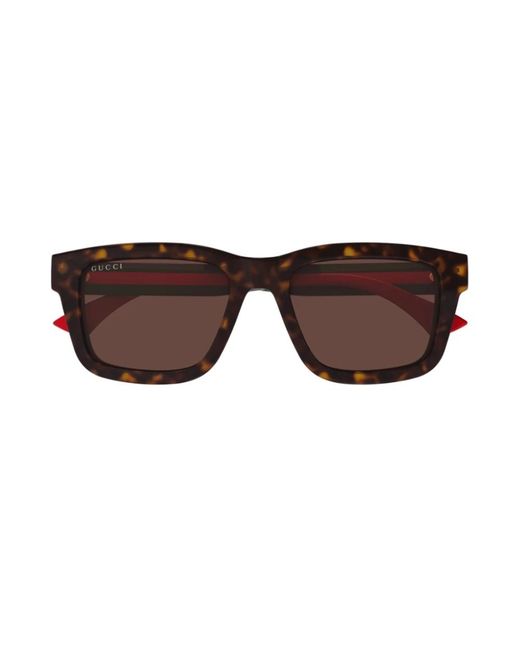 Gucci Accessoires ,Bruin ,Wayfarer Stijl Zonnebril Met Web Detail in het Brown voor heren