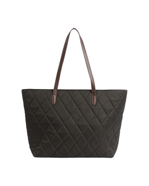 Barbour Black Gesteppte Tote Bag