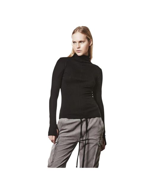 Thom Krom Truien & Vesten ,Zwart ,Ts 589 Longsleeve in het Black