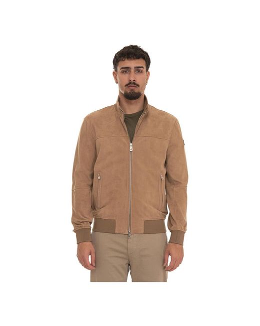 Peuterey Brown Leather Jackets for men