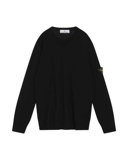 Stone Island Stilvolle Pullover Mit Rundhalsausschnitt in Black für Herren
