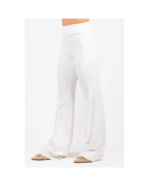 Elisabetta Franchi White Wide Trousers