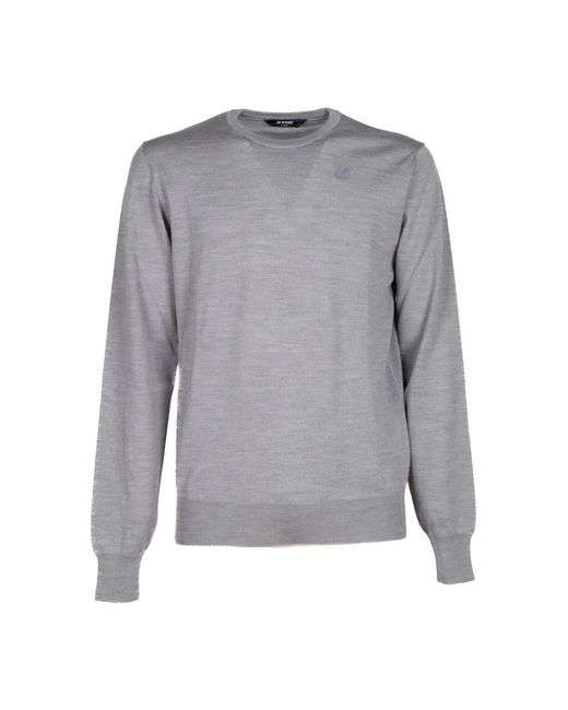 K-Way Gray Round-Neck Knitwear for men