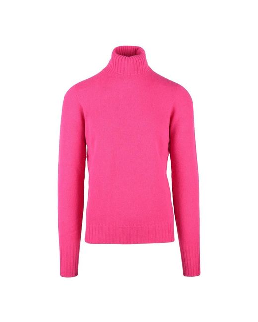 Drumohr Truien & Vesten ,Roze ,Wol Merino Wol Hoge Hals Trui in het Pink voor heren