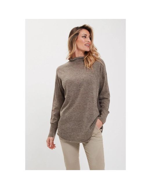 Alpha Studio Truien & Vesten ,Bruin ,Stijlvolle Longsleeve Top in het Brown