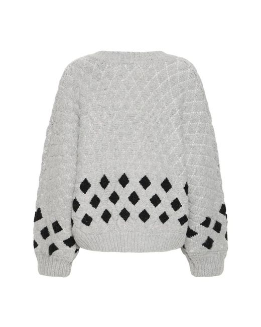 Ichi Truien & Vesten ,Grijs ,Leer Cardigans in het Gray