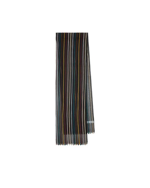Paul Smith Black Sciarpa Multiriga Ps Trasparente