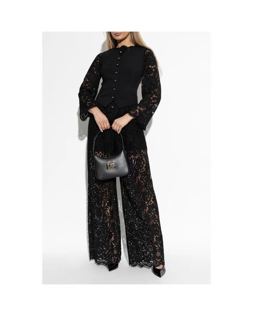 Dolce & Gabbana Jassen ,Zwart ,Wol Gilet Van Gecombineerde Stoffen in het Black