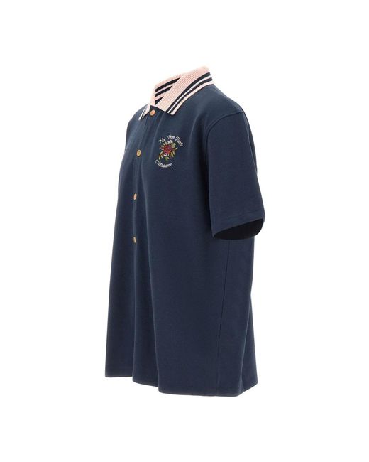 Drole de Monsieur Blue Short Sleeve Shirts for men