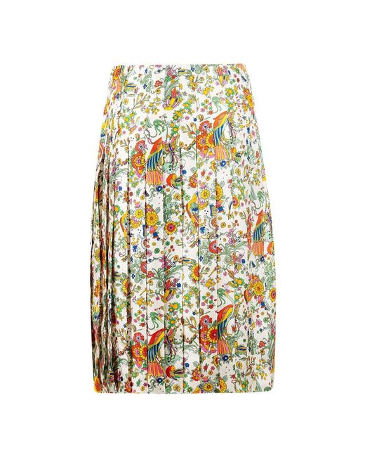 Tory Burch Rokken ,Veelkleurig ,Katoen Nieuwe Ivoorkleurige Rok in het Multicolor
